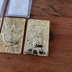 1999 Nintendo 23K Gold Plated Pokemon Trading Cards Charizard Pikachu Lot of 5 - Image 4