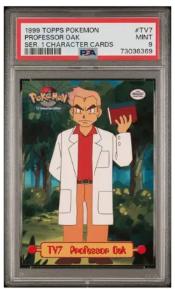 PSA 9 1999 Pokemon Topps Series 1 Character Cards Professor Oak - Image 1
