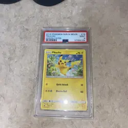 PSA 9 Pikachu (19/68) Sun & Moon Hidden Fates. Pokemon TCG Graded Card - Image 1