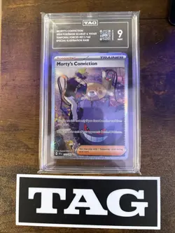 Morty's Conviction Trainer Tag 9 Pokemon Card - Image 1