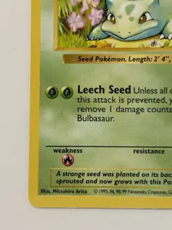 Bulbasaur 44/102 1999 Base Set Unlimited Shadowless Pokemon Card TCG LP - Image 3