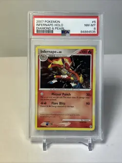 Infernape 5/130 Diamond and Pearl Holo PSA 8 Pokemon Card 2007 - Image 1