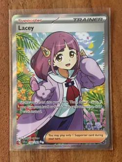 Pokemon TCG Stellar Crown Lacey Full Art Ultra Rare Holo Trainer Card 166/142 - Image 1