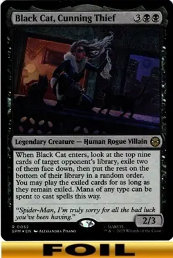 1x - Black Cat, Cunning Thief - FOIL #52 - Marvel's Spider-Man - NM MTG - Image 1