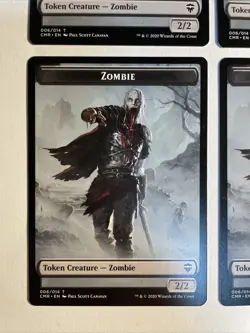 4x Mtg Commander Legends Zombie Token NM/M Magic The Gathering - Image 2