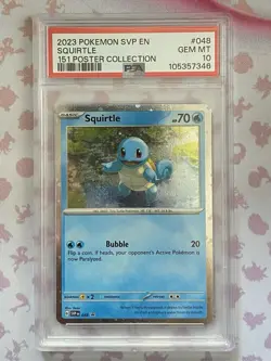 PAA 10 Squirtle 048 2023 SVP Pokemon 151 Poster Collection Box Promo Cosmo Foil - Image 1