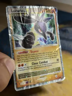 Lucario Lv. X DP12 Diamond and Pearl Black Star Promo Ultra Rare Pokemon Damaged - Image 4