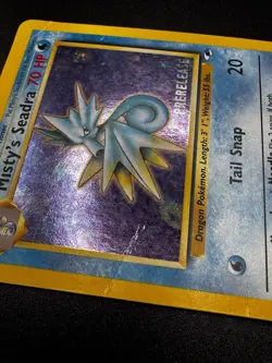 Pokemon TCG Misty's Seadra Pre Release Holo Vintage 9/132 Gym Heroes Heavy Play - Image 4