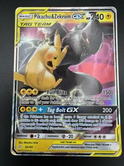 Pikachu & Zekrom GX 33/181 Pokemon Team Up Ultra Rare Holo 2019 - Image 3