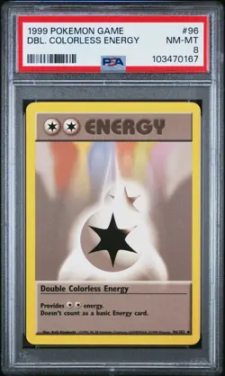 1999 POKEMON BASE SET UNLIMITED #96 DOUBLE COLORLESS ENERGY PSA 8 - Image 1