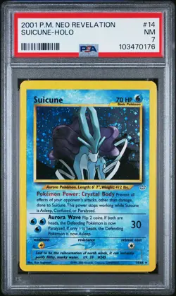 2001 POKEMON NEO REVELATION #14 SUICUNE-HOLO PSA 7 - Image 1