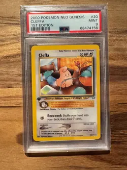 Pokemon Neo Genesis 1st Edition CLEFFA 20/111 PSA9 MINT # 68474156 - Image 1