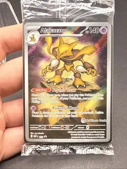 Pokemon Mega Evolution MEP 009 Alakazam SEALED Promo Pokemon Center Stamped - Image 2
