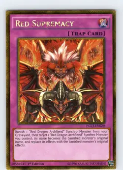 Yu-Gi-Oh TCG Red Supremacy PGL3-EN020 1st Edition Gold Secret Rare Card NM - Image 1
