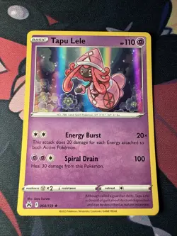 Pokemon TCG Crown Zenith Tapu Lele Holo Rare Card 064/159 NM Condition - Image 1