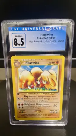 Epic 2001 1st Edition Piloswine Neo Revelation NM/Mint 8.5 Pokemon TCG Card CGC - Image 1