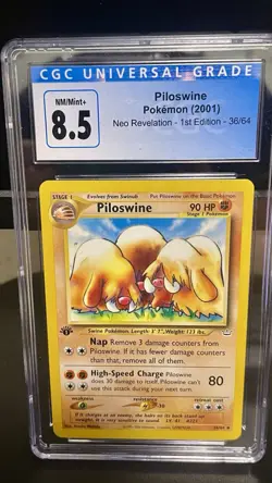 Epic 2001 1st Edition Piloswine Neo Revelation NM/Mint 8.5 Pokemon TCG Card CGC - Image 3