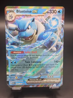 Pokemon Card Blastoise EX 009/165 MEW EN Scarlet & Violet 151 Double Rare NM - Image 1