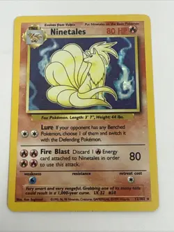 Ninetales 12/102 Base Set Unlimited Holo Holgraphic 1999 TCG Pokemon Card - HP - Image 1