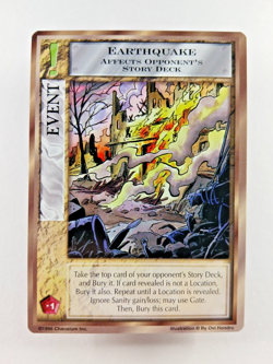 Earthquake - Mythos CCG card (1996 Chaosium) UC Event, Cthulhu Lovecraft - Image 1