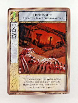 Drought - Mythos CCG card (1996 Chaosium) UC Event, Cthulhu Lovecraft - Image 1