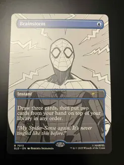 MTG Secret Lair Spider-Man Brainstorm (7013) Magic the Gathering Pencil Variant - Image 1