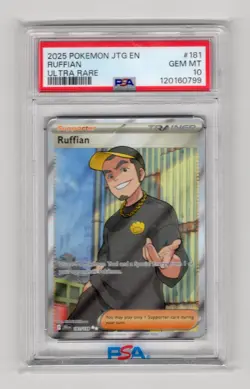 2025 POKEMON JTG EN RUFFIAN ULTRA RARE 181/159 GEM MT PSA 10 - Image 1