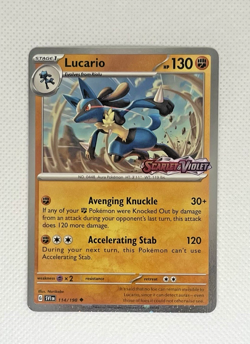 Pokemon Scarlet & Violet Base Set Sv01: Lucario (Stamped) #114/198 - Near Mint+ - Image 2