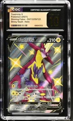 CGC 10 Pristine Toxtricity V SV112/SV122 Shining Fates Shiny Vault Holo Pokemon - Image 1
