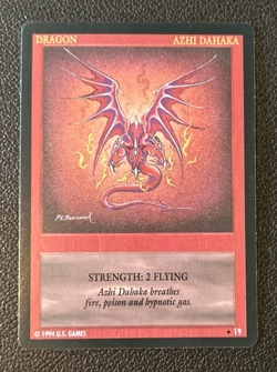 Wyvern CCG 1994 Limited Edition Uncommon Card Dragon Azhi Dahaka #19 - Image 1
