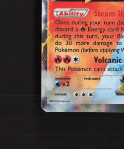 Volcanion EX XY173 XY Black Star Promo Holo Pokemon Card DMG - Image 5