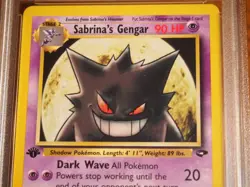 Pokemon 1st Edition Gym Challenge Sabrina's Gengar rare card, PSA 7 - Image 2