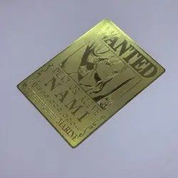 Nami - Wanted One Piece Anime Metal Gold Trading Card Etched Art Tc3 - Image 3