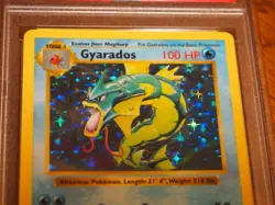 Pokemon 1999 Shadowless Base Gyarados rare foil card, PSA 7 - Image 2