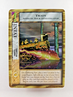 Train, Land Travel - Mythos CCG card (1996 Chaosium) S Event, Cthulhu Lovecraft - Image 1