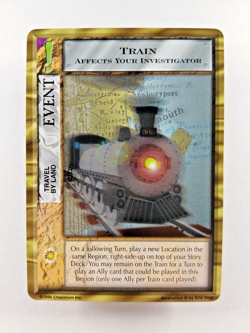 Train, Land Travel - Mythos CCG card (1996 Chaosium) S Event, Cthulhu Lovecraft - Image 1