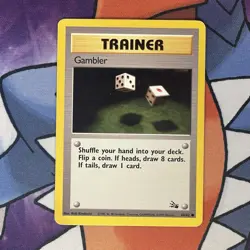 Gambler Trainer Fossil Base Set 60/62 Common Pokemon Card - Image 1