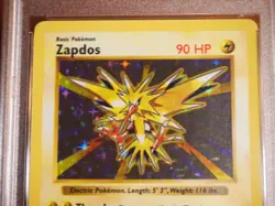 Pokemon 1999 Shadowless Base Zapdos rare foil card, PSA 8 - Image 3