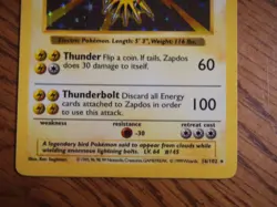 Pokemon 1999 Shadowless Base Zapdos rare foil card, PSA 8 - Image 5