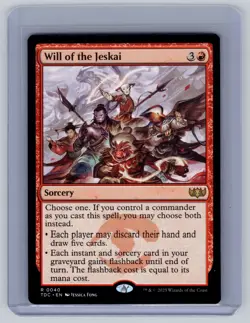 Will of the Jeskai R Commander: Tarkir: Dragonstorm 40 NM TDC MTG RARE Magic - Image 1