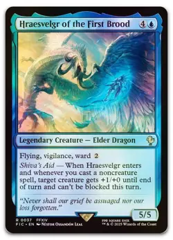 Hraesvelgr of the First Brood (Surge Foil) #37 (NM) Final Fantasy FIC Magic MTG - Image 1