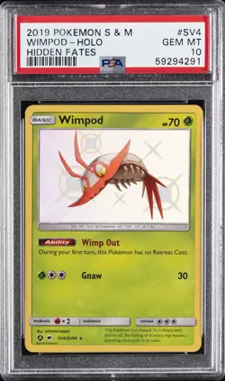 2019 POKEMON SUN & MOON HIDDEN FATES #SV4 WIMPOD-HOLO PSA 10 - Image 1