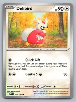 Pokemon TCG ME01: Mega Evolution Delibird 105/132 - Image 1