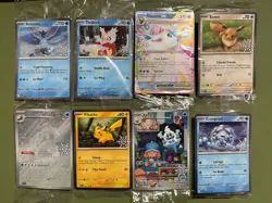 Pokemon 2025 Holiday Calendar Stamped Promos - COMPLETE SET - 8 Sealed Cards - Image 1