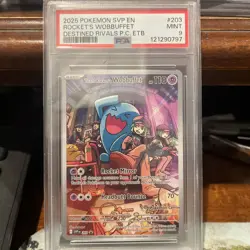 Rocket's Wobbuffet Pokemon Center #203 PSA 9 - 2025 Pokemon SV Promos Destined - Image 1