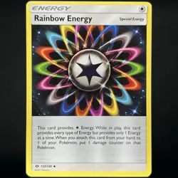 Pokemon TCG Sun & Moon Base Set Rainbow Energy Non Holo Uncommon 137/149 LP - Image 1