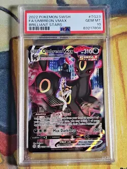 2022 POKEMON SWORD & SHIELD BRILLIANT STARS #TG23 FULL ART/ UMBREON VMAX PSA 10 - Image 1