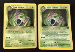 2 Dark Golbat Pokemon Cards 1st Edition 24/82 Wizards 7/82 Holo 1999-2000 - Image 1