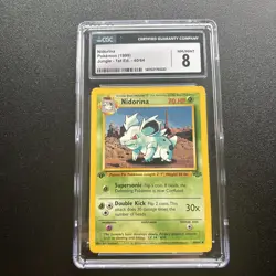 CGC 8 NM/MINT Nidorina 40/64 1st Edition Jungle Pokemon Card VINTAGE 1999 - Image 1