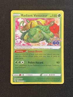 Pokemon Card TCG - Radiant Venusaur 004/078 Radiant Rare Pokemon GO - Near Mint - Image 1